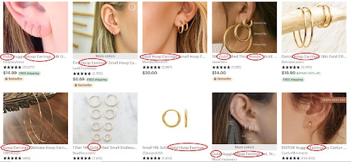 An example of an product page optimized with keywords for Etsy SEO.
