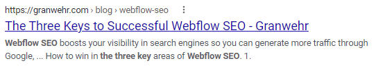 An example of a SERP listing that shows a title tag.