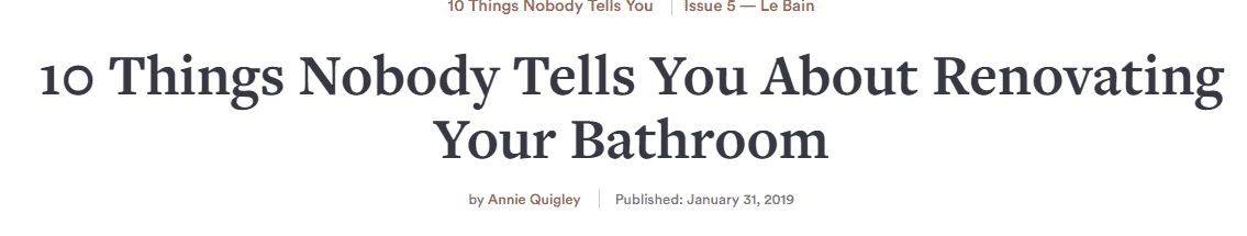 An example of an effective H1 from remodelista.