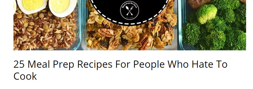 An example of an H1 header from Meal Prep on Fleek.
