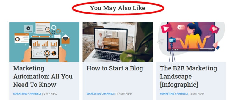 The screenshot shows other marketing related content available at the Copypress blog.