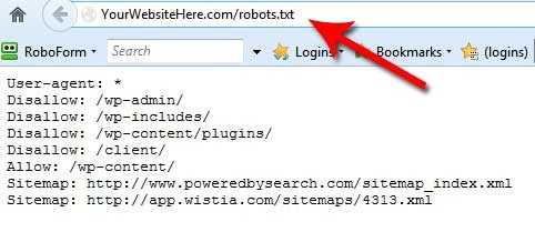 The image shows an example of a robots.txt file.