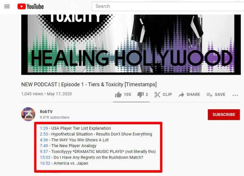 The screenshot shows podcast format on Youtube.