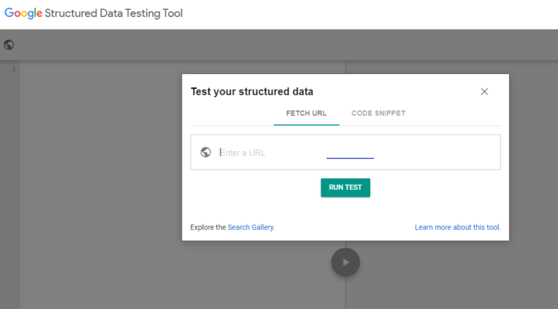 The screenshot shows the Google Structured Data Testing Tool dashboard.