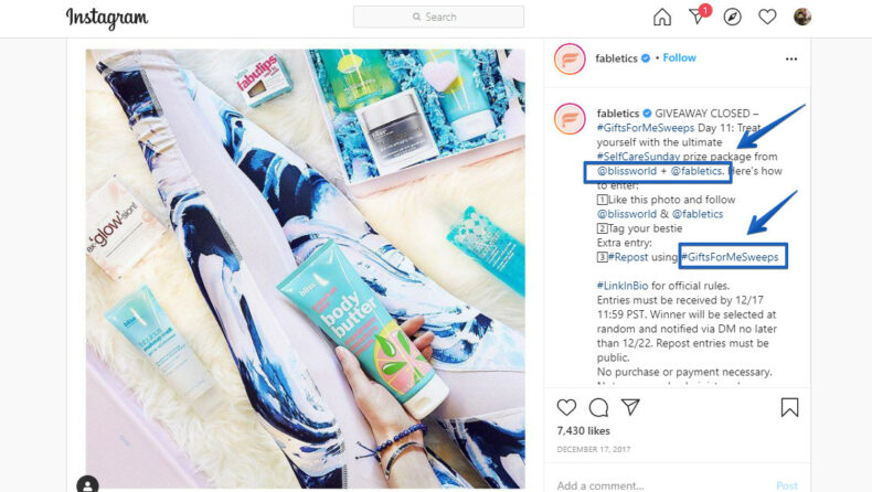 The screenshot shows how to use Instagram’s tagging feature, and how it helps brands promote their partners.