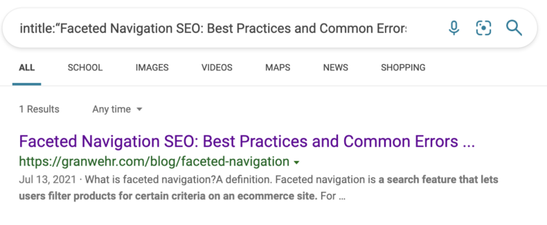 This image shows Bing search operators for intitle search.