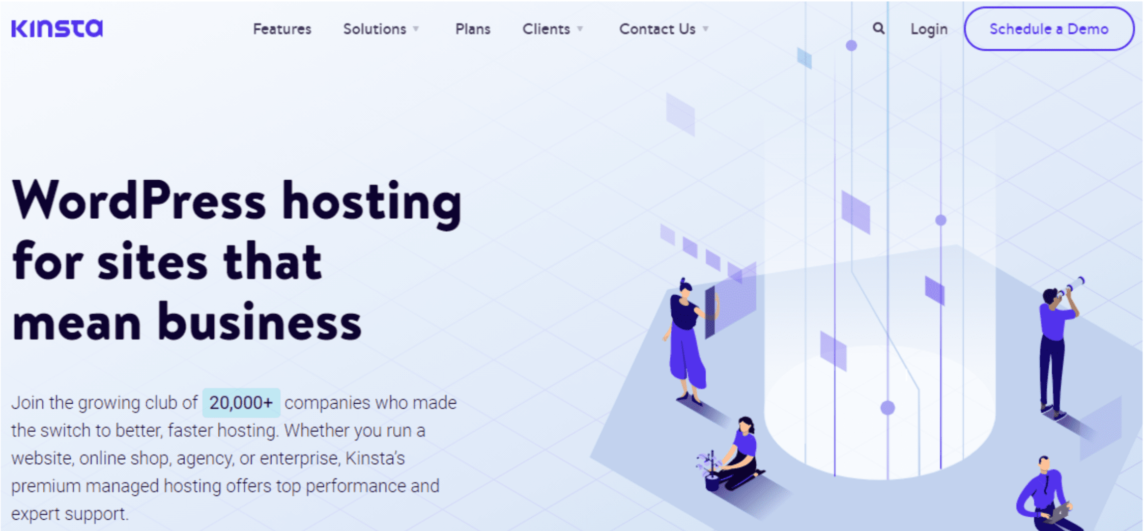 A screenshot of Kinsta SEO hosting.